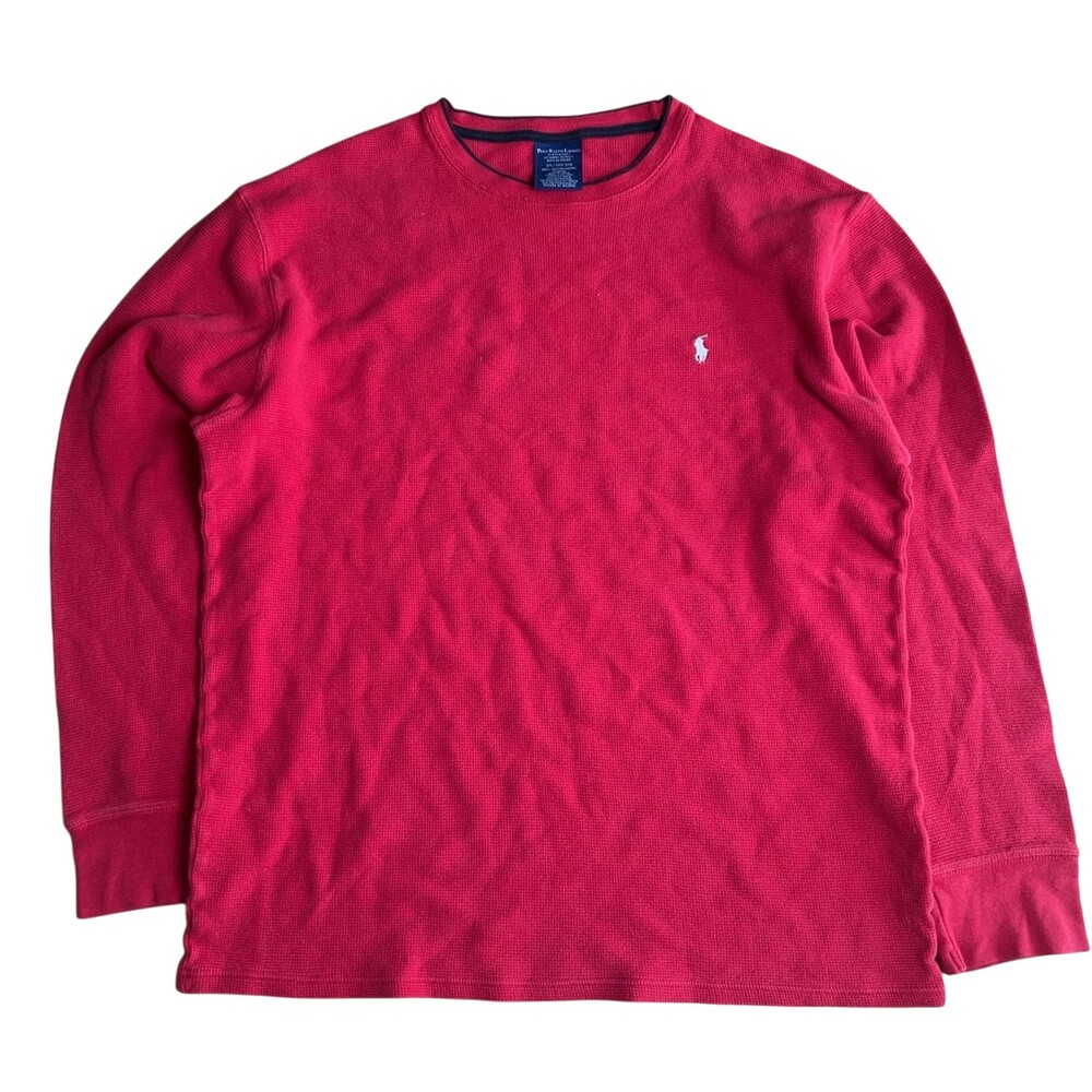 Polo Ralph Lauren Shirt Mens 2XL Red Long Sleeve Crew Neck Thermal Tee